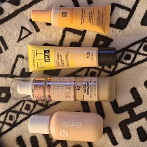 Bundle fair skins foundations: lottie london, fit me, irl filter, beauty crop